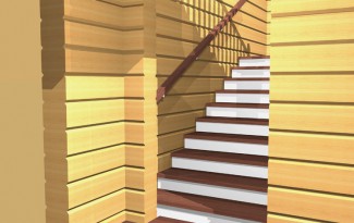 Эскизный проект деревянной лестницы с 3D визуализацией