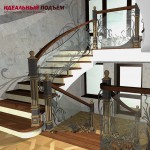 Проект бетонной лестницы со стеклянным ограждением